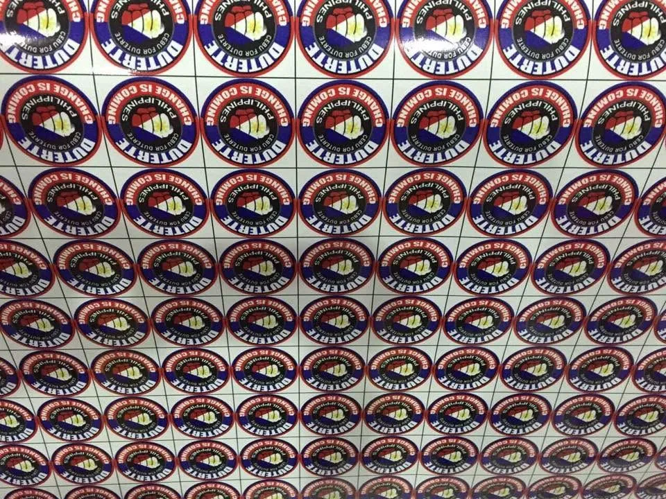 Die-cut stickers, fresh off MCAV's printer