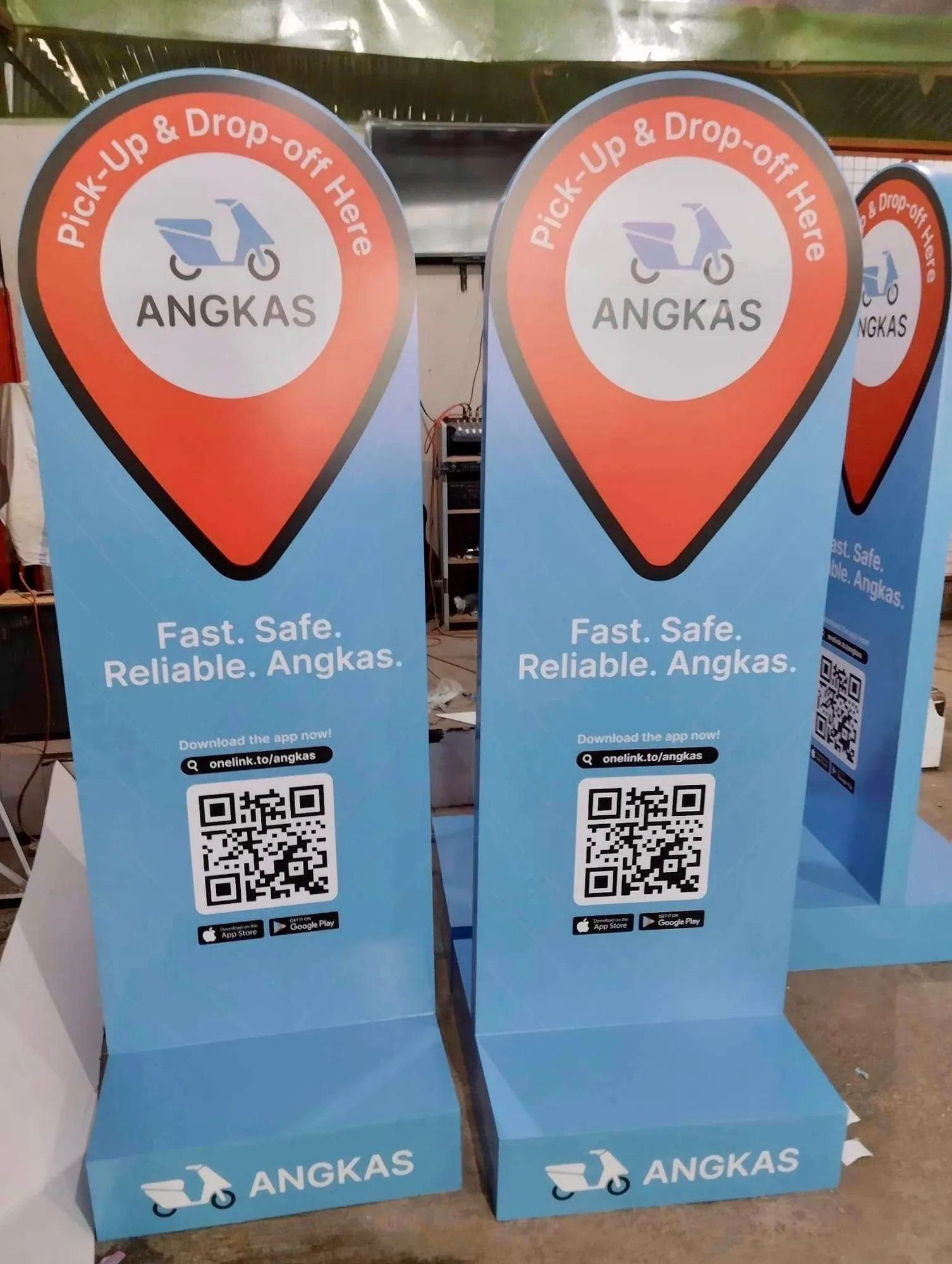 Angkas standee, fresh off MCAV's printer