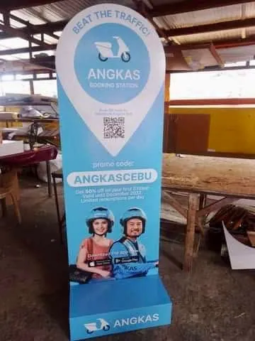 Angkas standee, fresh off MCAV's printer