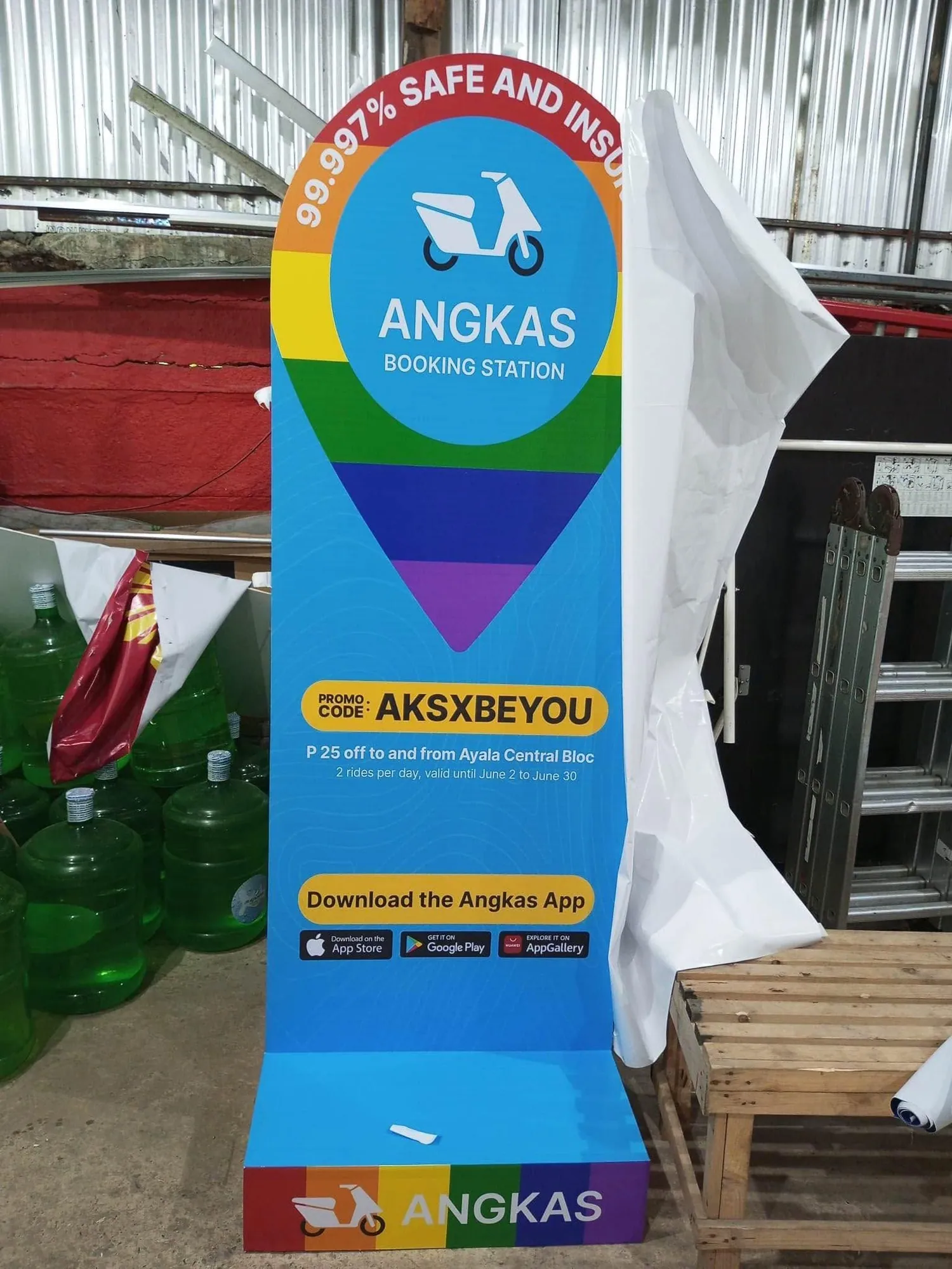 Angkas standee, fresh off MCAV's printer