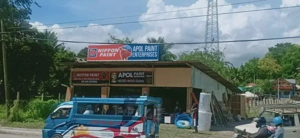 Apol Paint Enterprises Panaflex sign, printed and installed by MCAV