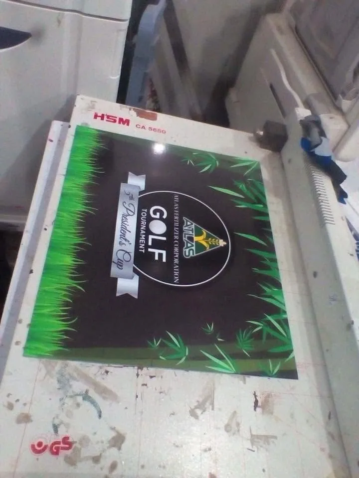 Atlas Fertilizer Corporation sintra board display, fresh off MCAV's printer