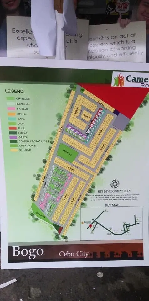 Camella sintra board display at Bogo, Cebu, fresh off MCAV's printer