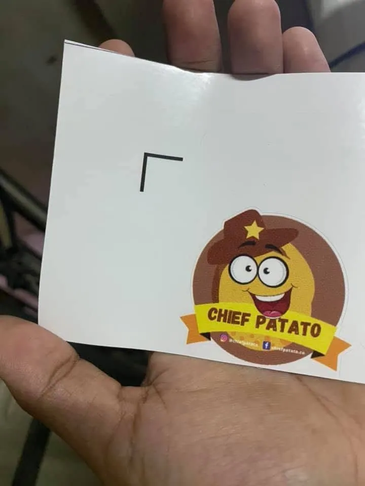 Chief Patato die-cut stickers, fresh off MCAV's printer