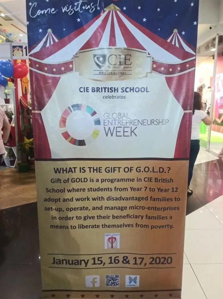 CIE British School roll-up banner, printed and installed by MCAV