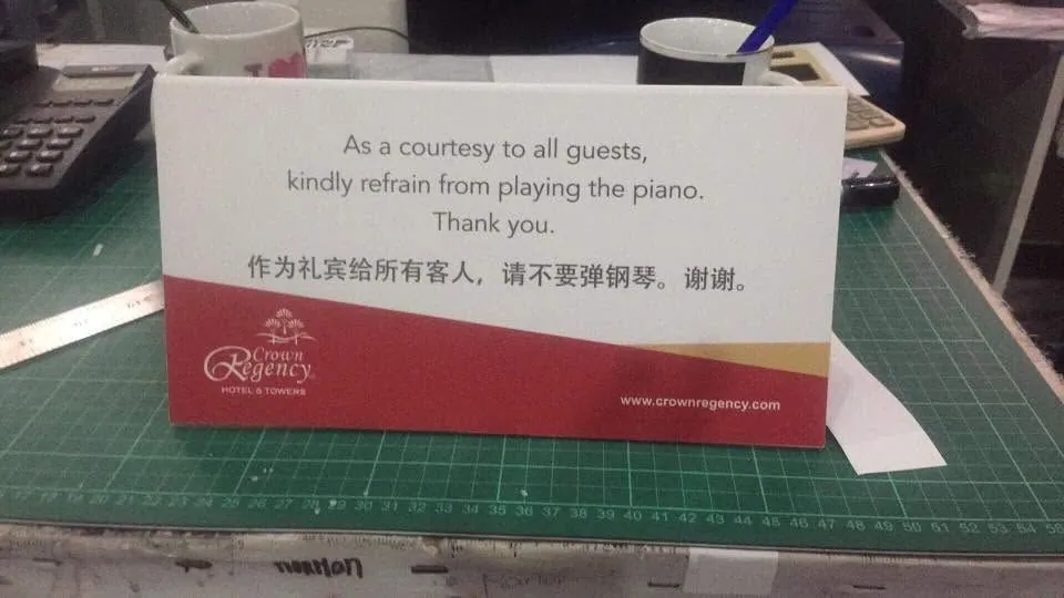 Crown Regency Hotels & Resorts sintra board display, fresh off MCAV's printer