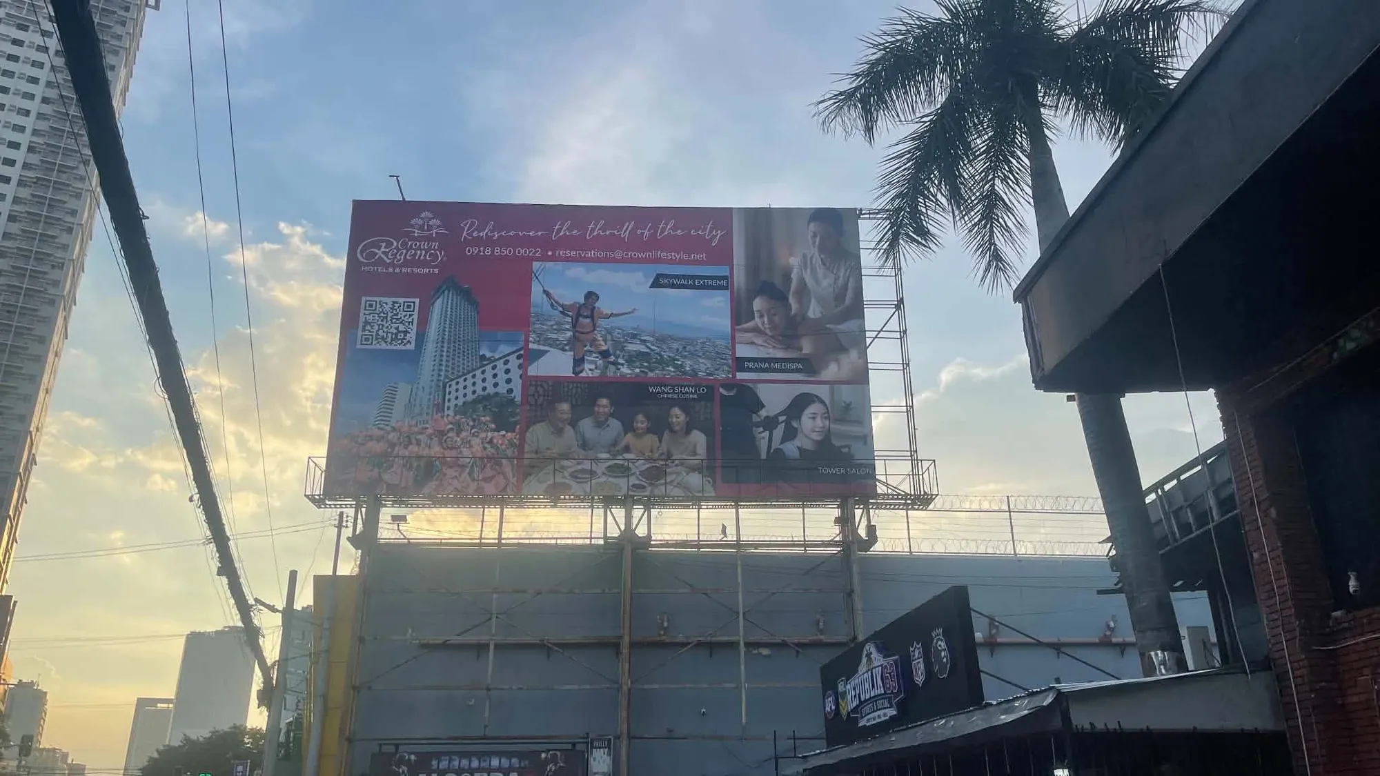 Crown Regency Hotels & Resorts billboard, printed and installed by MCAV
