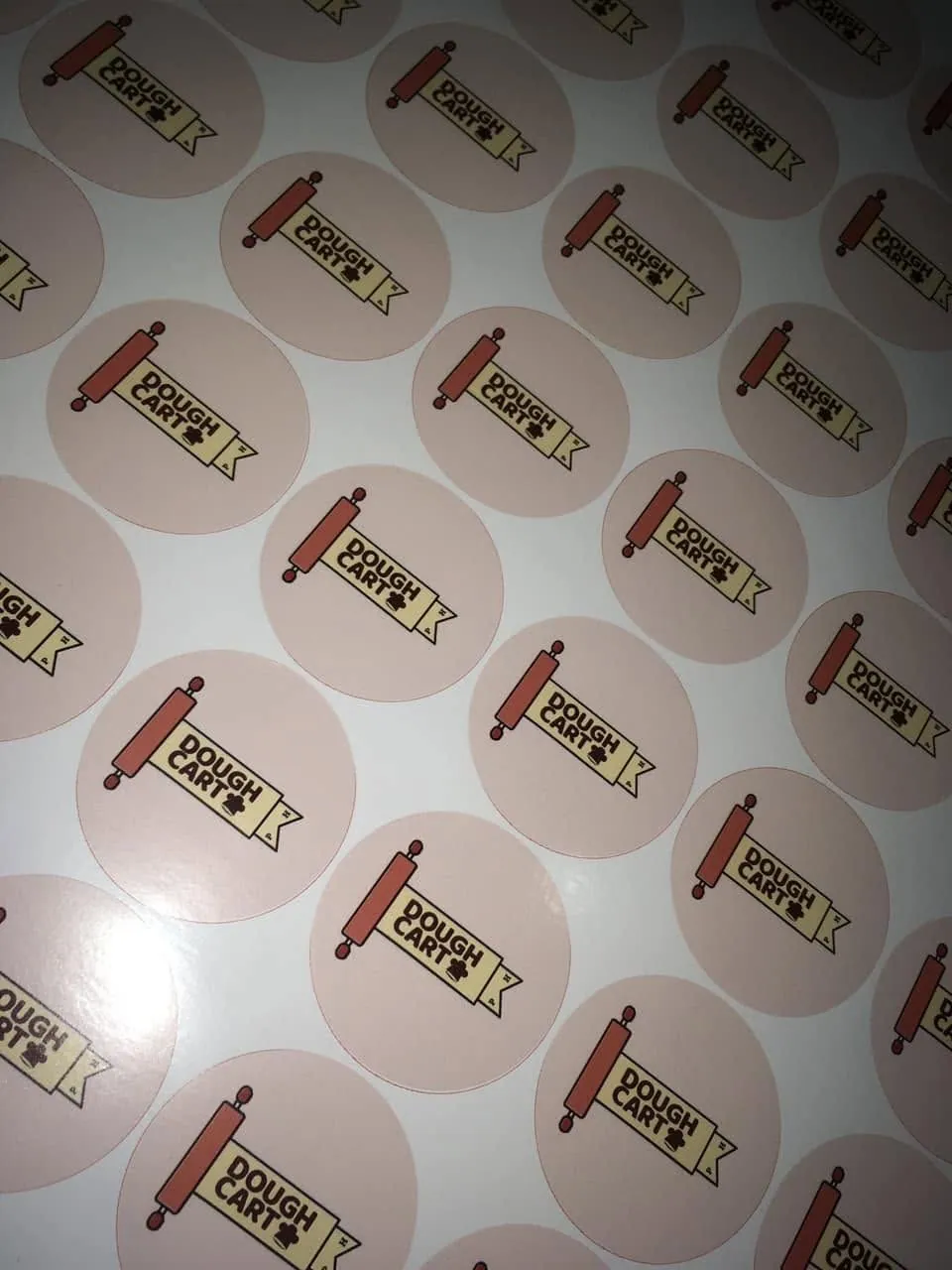 Dough Cart die-cut stickers, fresh off MCAV's printer