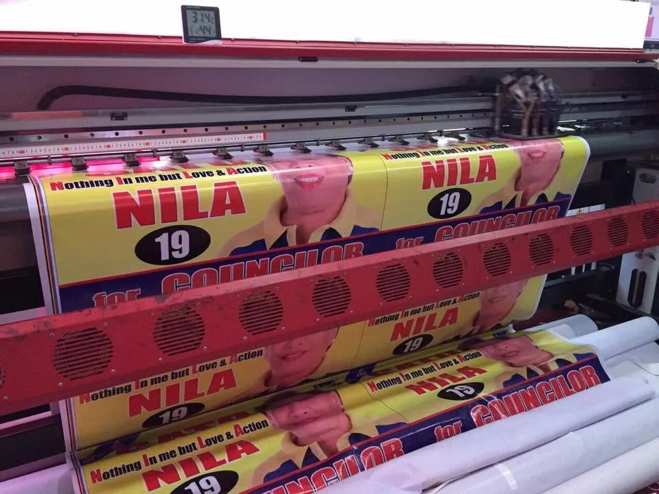 Election campaign tarpaulin, fresh off MCAV's printer