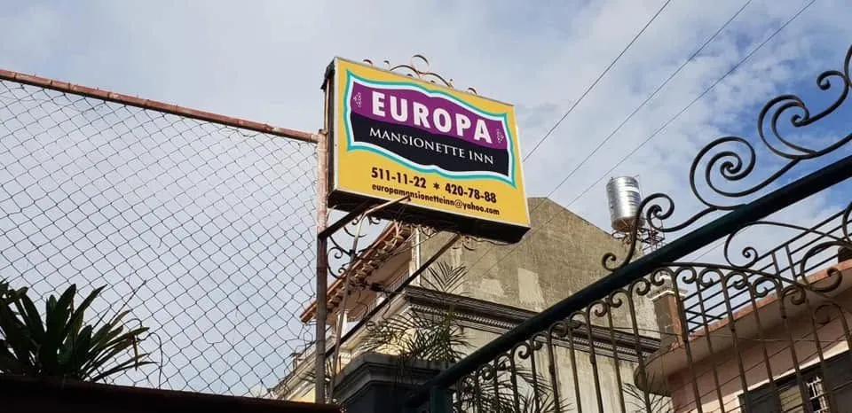 Europa Mansionette Inn sign, printed and installed by MCAV