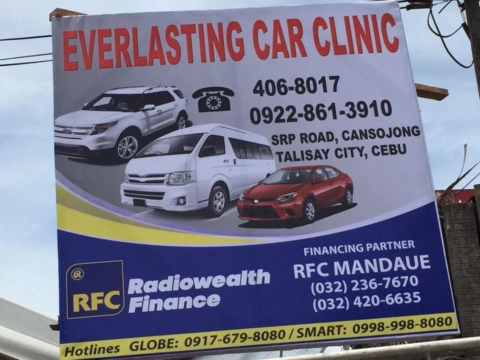 Everlasting Car Clinic tarpaulin at Cansojong, Talisay City, Cebu, printed and installed by MCAV
