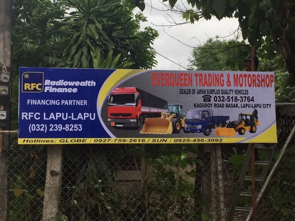 Everqueen Trading & Motorshop tarpaulin at Kagudoy Road, Basak, Lapu-Lapu City, printed and installed by MCAV
