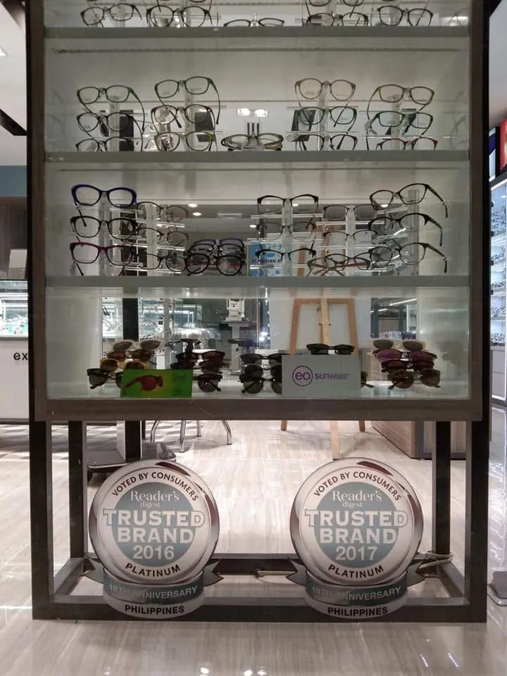 Executive Optical sintra board display, printed and installed by MCAV