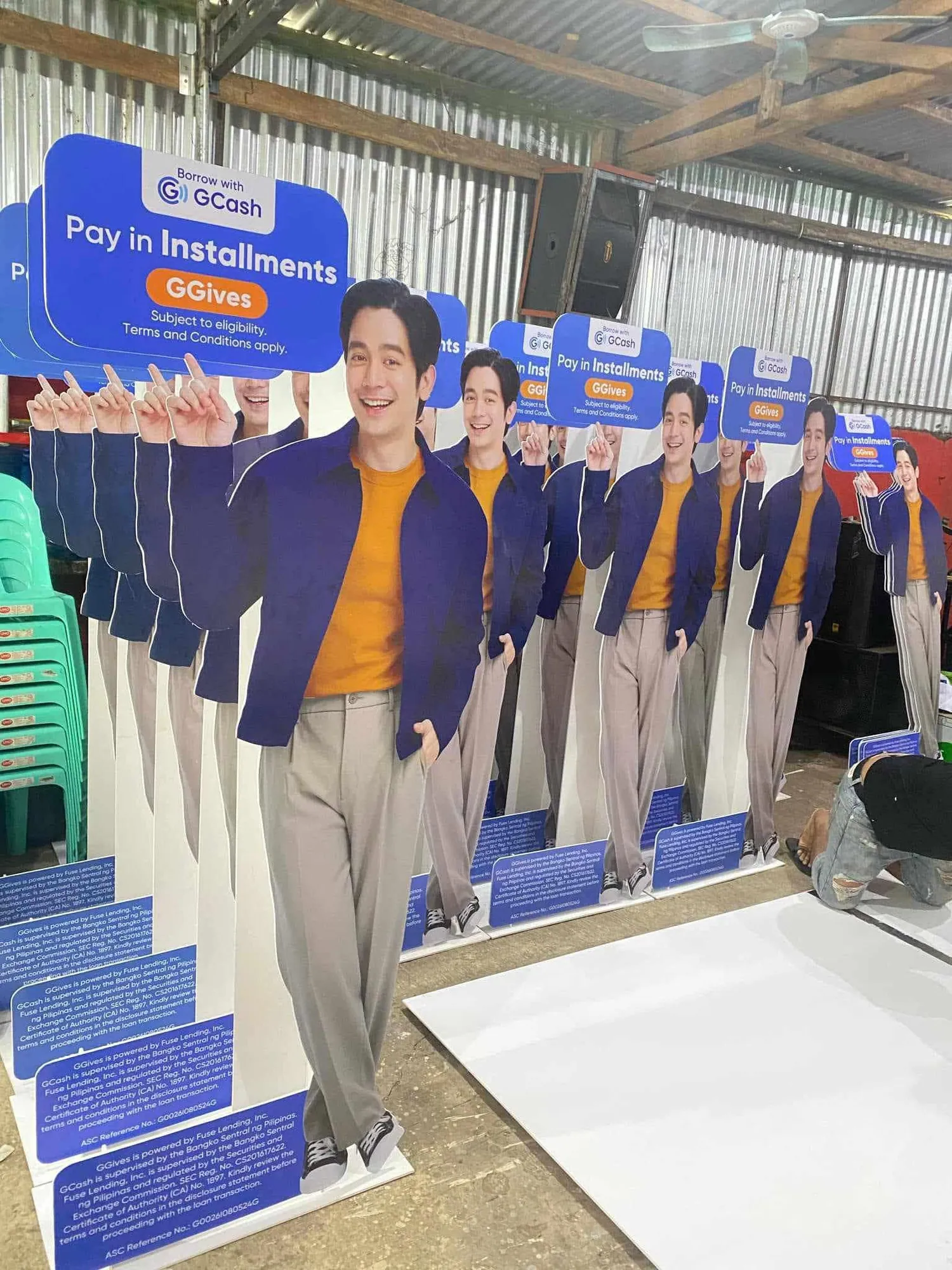 GCash standee, fresh off MCAV's printer