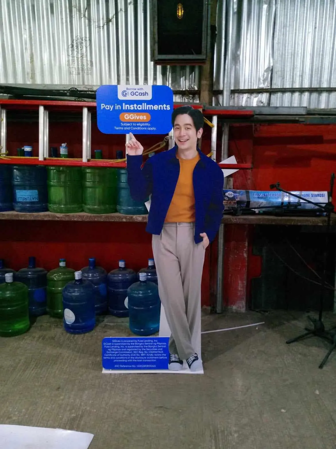 GCash standee, fresh off MCAV's printer
