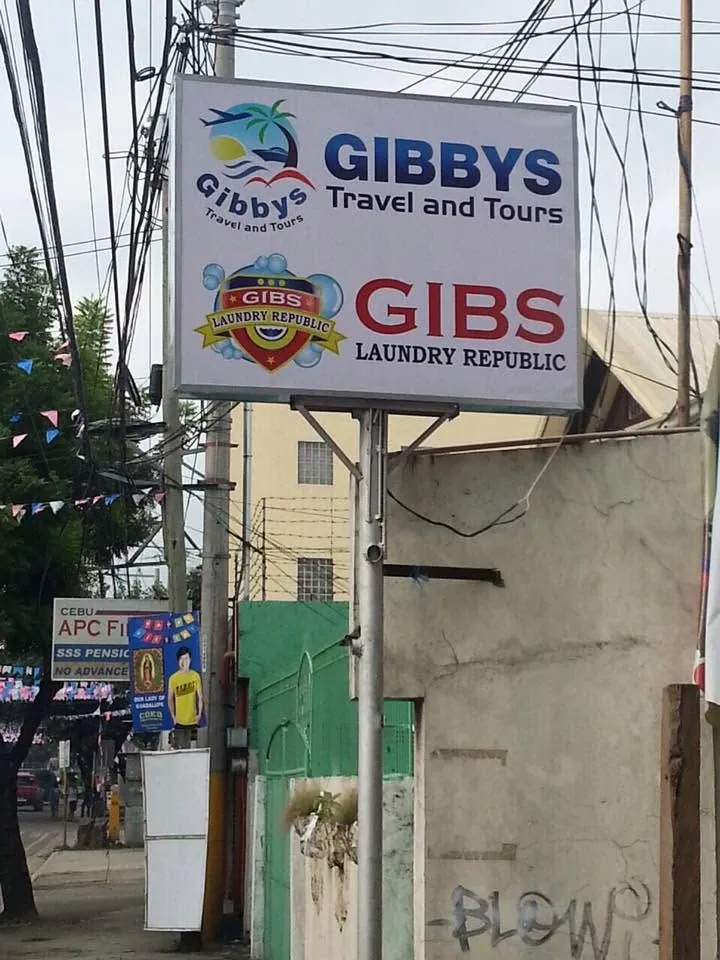 Gibbys Travel and Tours Panaflex sign, printed and installed by MCAV