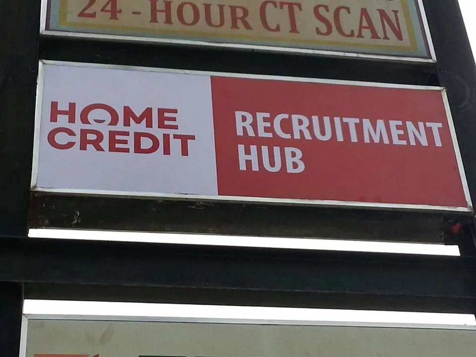 Home Credit Panaflex sign, printed and installed by MCAV