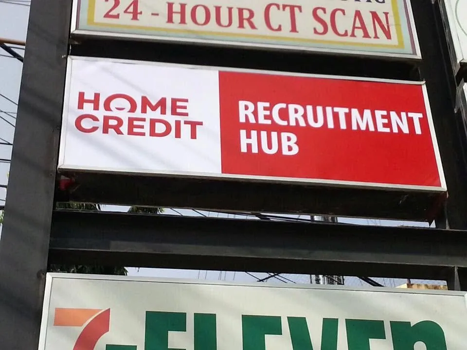 Home Credit Panaflex sign, printed and installed by MCAV