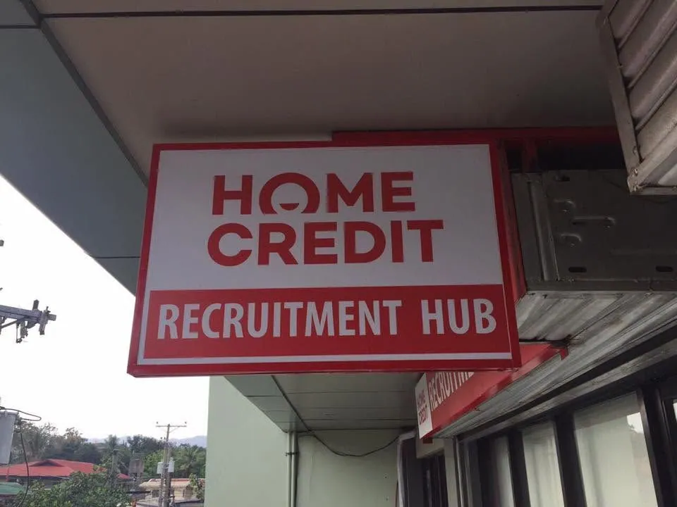 Home Credit Panaflex sign, printed and installed by MCAV