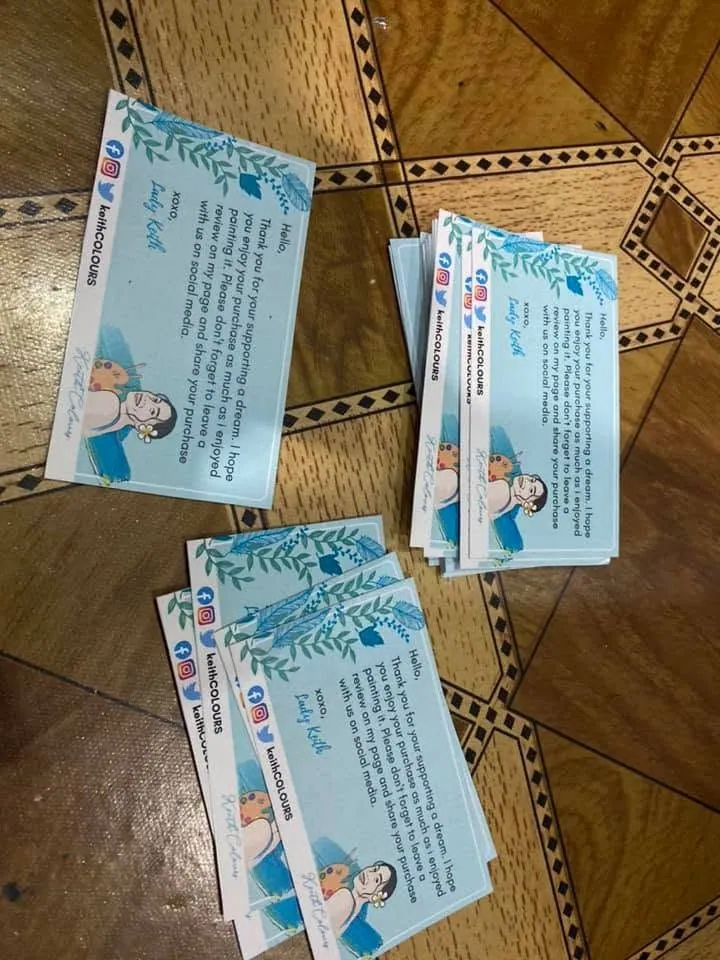 keithCOLOURS calling cards, fresh off MCAV's printer