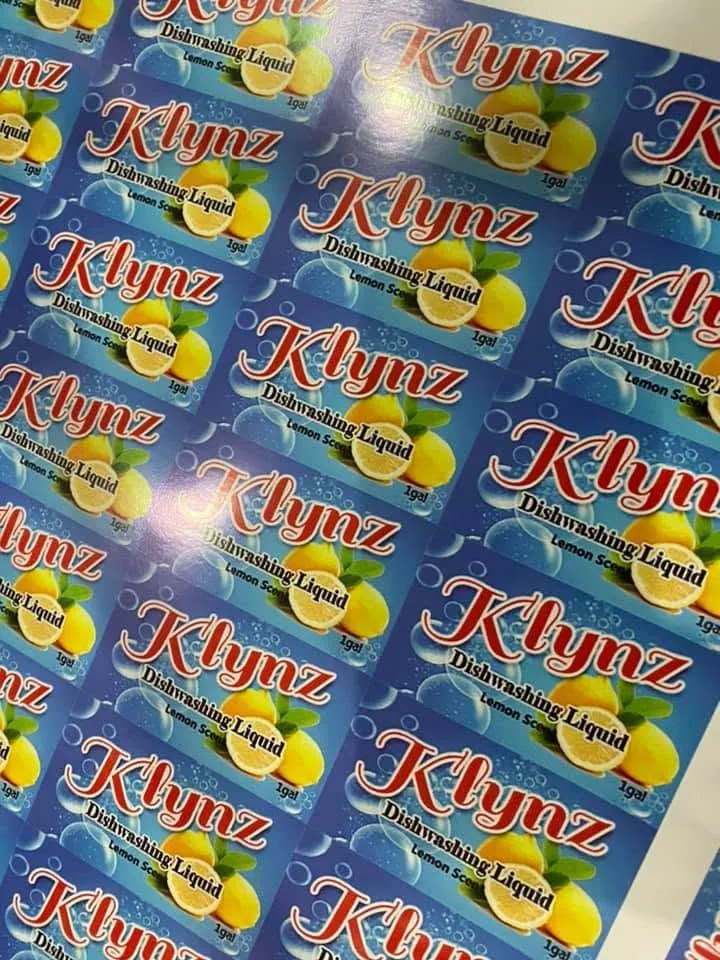 K'lynz labels, fresh off MCAV's printer