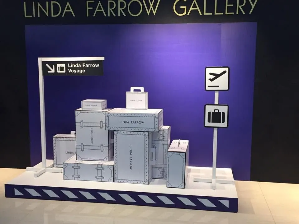 Linda Farrow sintra board display, printed and installed by MCAV