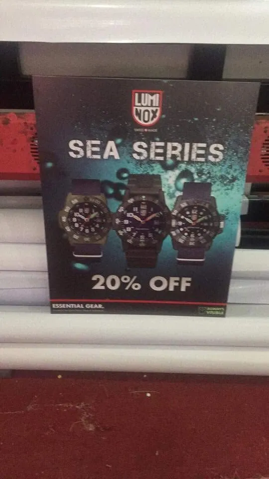 Luminox posters, fresh off MCAV's printer