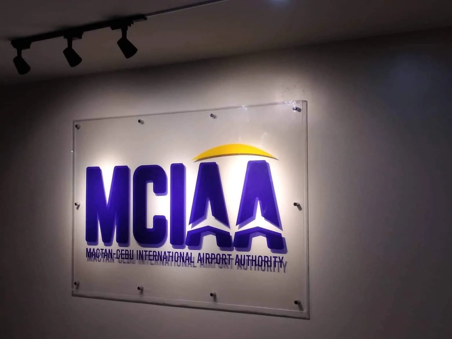 MCIAA acrylic built-up letters, printed and installed by MCAV