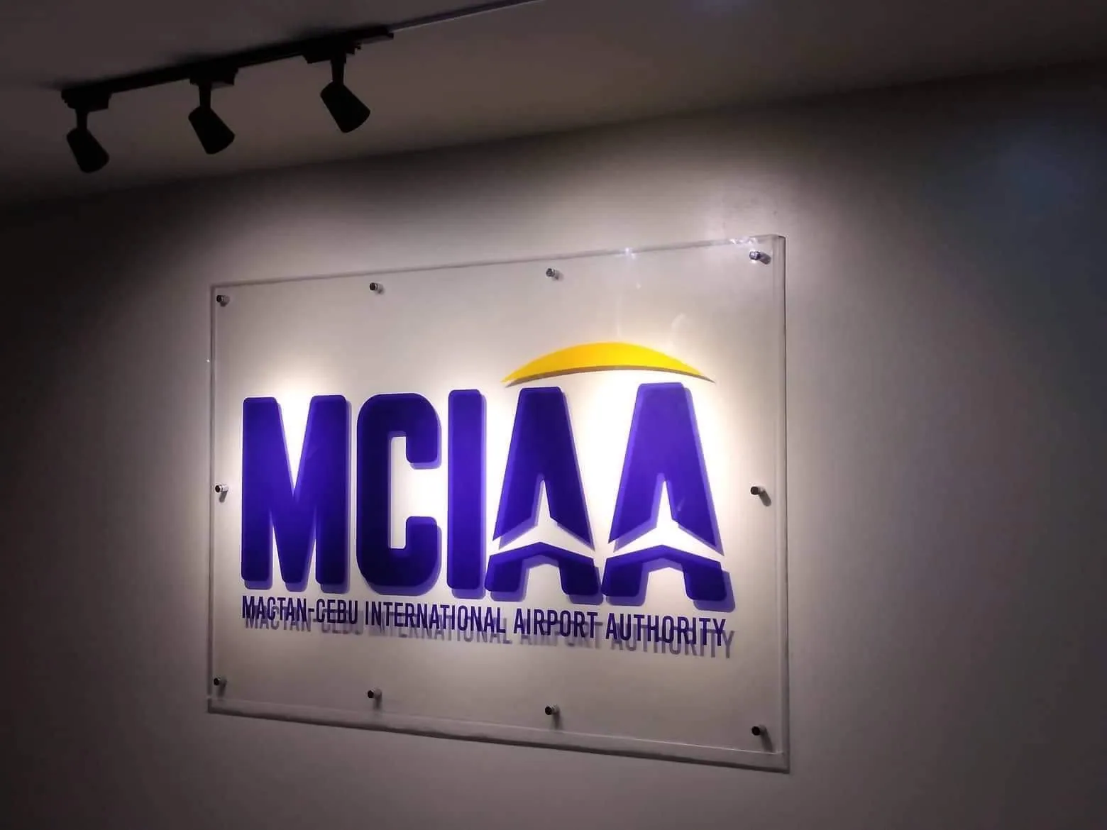 MCIAA acrylic built-up letters, printed and installed by MCAV