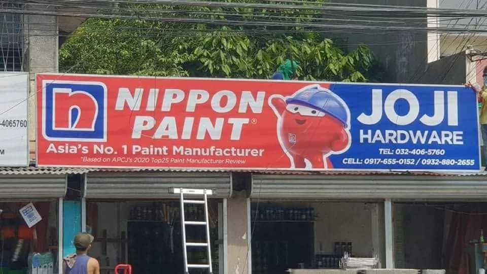 Nippon Paint Panaflex sign, printed and installed by MCAV