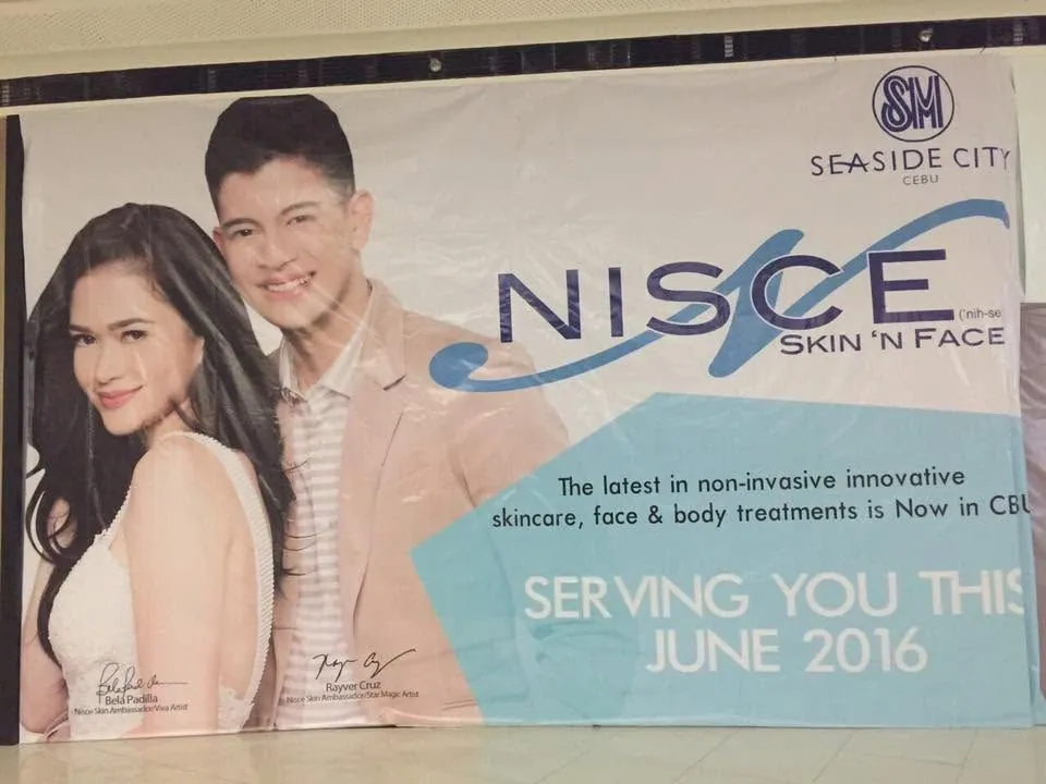 Nisce Skin 'N Face tarpaulin at SM Seaside City Cebu, printed and installed by MCAV