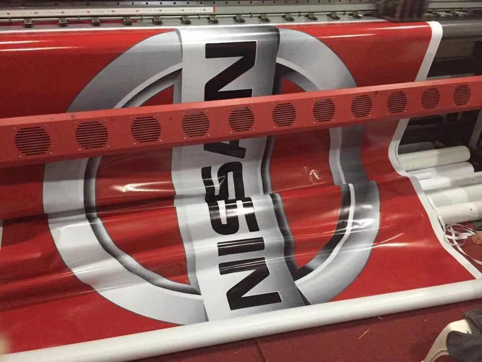 Nissan tarpaulin, fresh off MCAV's printer