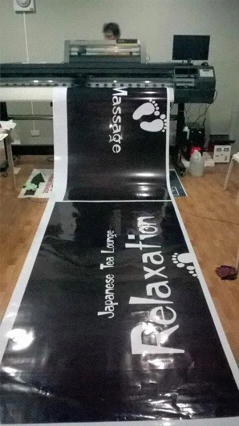 Relaxation Japanese Tea Lounge vinyl graphics, fresh off MCAV's printer