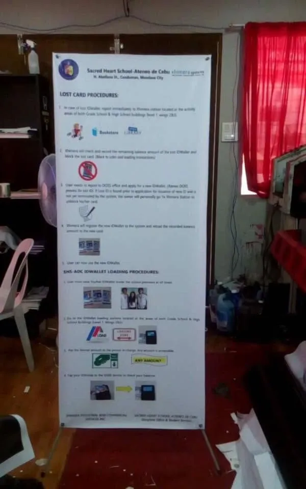 Sacred Heart School-Ateneo de Cebu X-banner, fresh off MCAV's printer