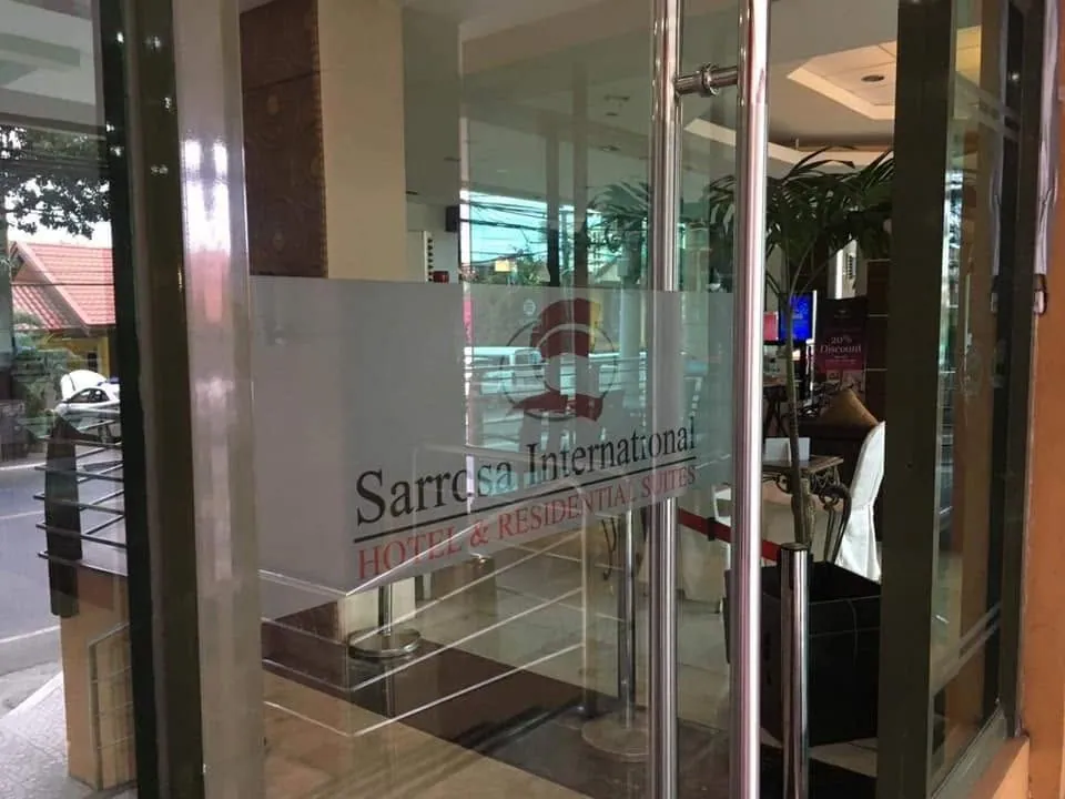 Sarrosa International Hotel & Residential Suites vinyl graphics, printed and installed by MCAV