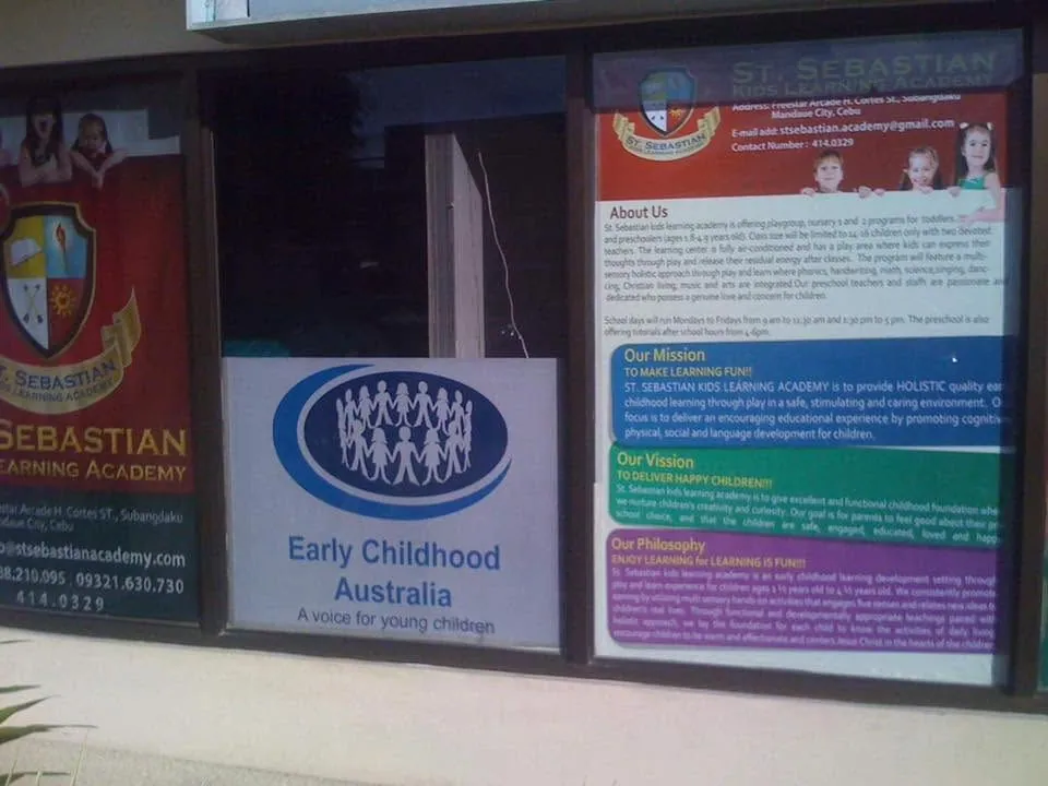 St. Sebastian Kids Learning Academy vinyl graphics, printed and installed by MCAV