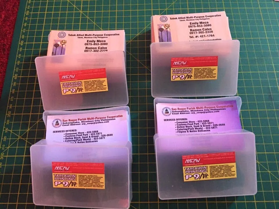 Tabok Allied Multi-Purpose Cooperative calling cards, fresh off MCAV's printer