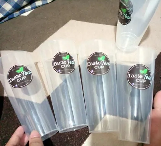 Taste Tea Cup die-cut stickers, fresh off MCAV's printer