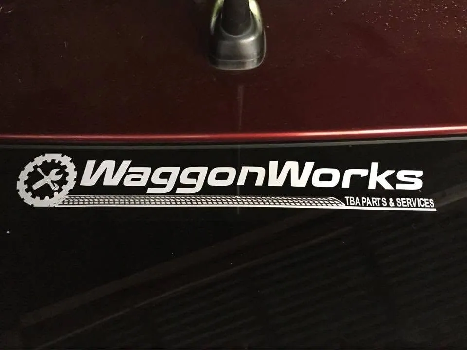 WaggonWorks TBA Parts & Services die-cut stickers, printed and installed by MCAV