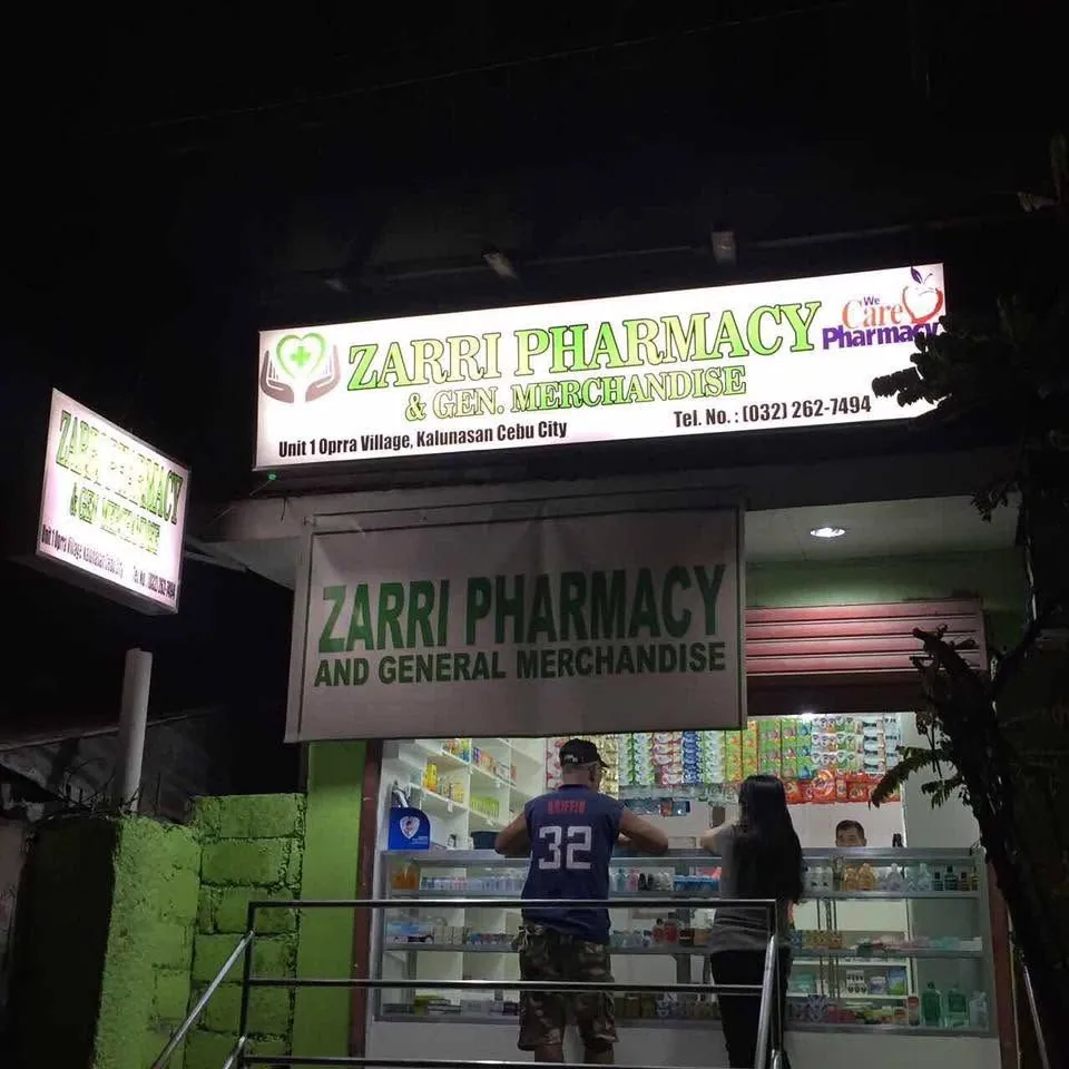 Zarri Pharmacy & Gen. Merchandise Panaflex sign at Oprra Village, Kalunasan, Cebu City, printed and installed by MCAV