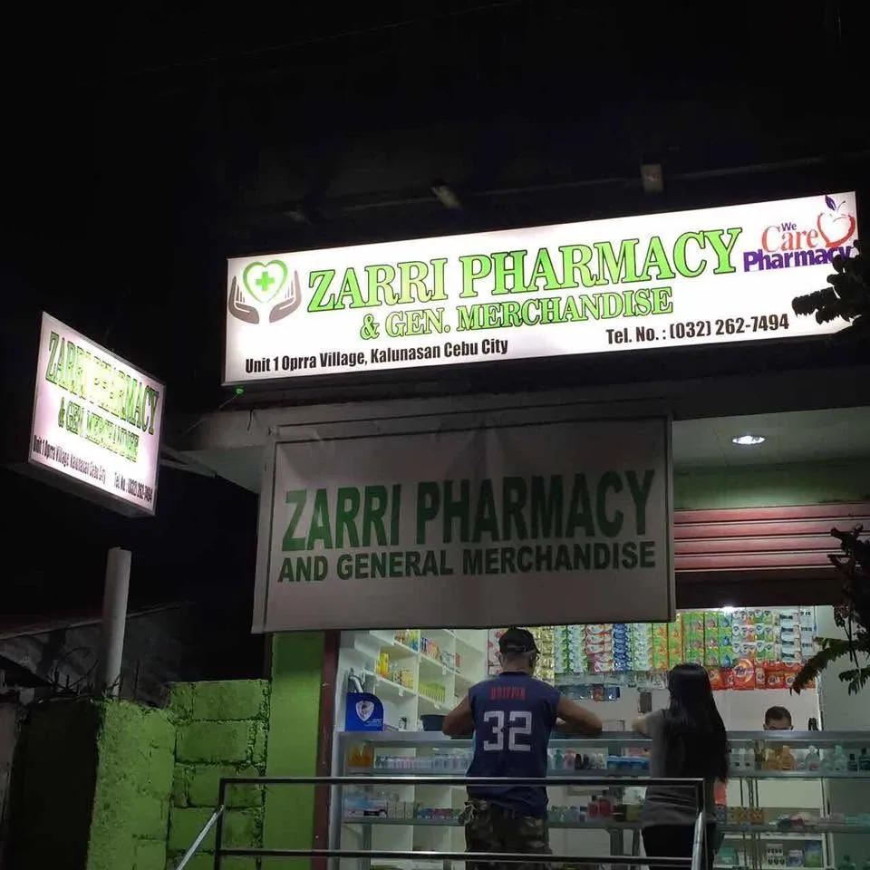 Zarri Pharmacy & Gen. Merchandise Panaflex sign at Oprra Village, Kalunasan, Cebu City, printed and installed by MCAV